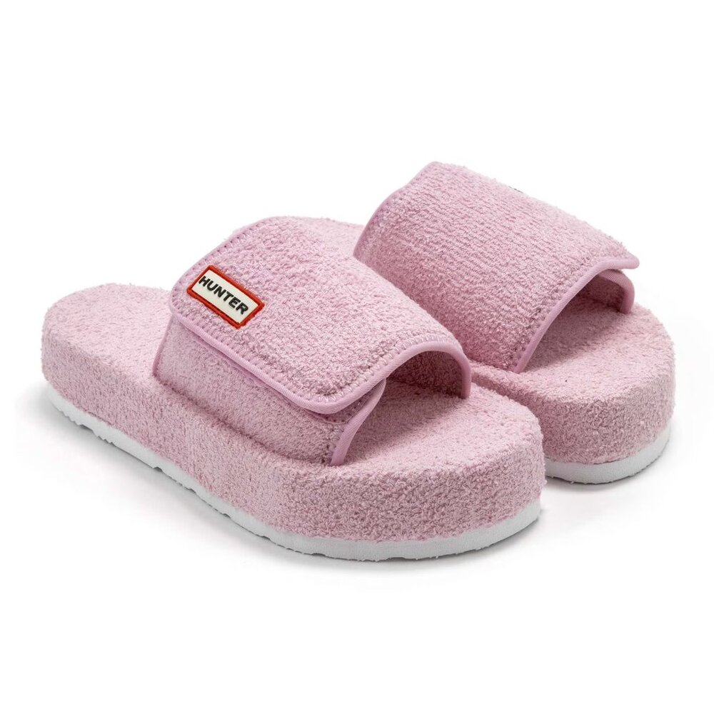 HUNTER Original | Women's Terry Platform Logo Slide Sandals